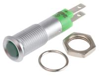 smfp08214 Signal Construct Green Indicator, 24V, 8mm Mounting Hole Size, Solder Tab Termination