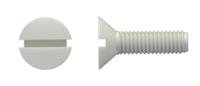 326-877 RS PRO Slot M3 Countersunk Nylon 66 Machine Screws DIN 963, ISO 2009 x 8mm