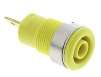 233000-24 Staubli Yellow Female Banana Socket, 4 mm Connector, Tab Termination, 24A, 1000V, Gold Plating