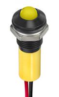 249-4335 RS PRO Yellow Panel Mount Indicator, 2V dc, 8mm Mounting Hole Size, Lead Wires Termination, IP67