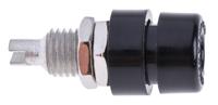 930166100 Hirschmann Test & Measurement Black Female Banana Socket, 4 mm Connector, Solder Termination, 32A, 30 V ac, 60V dc, Tin