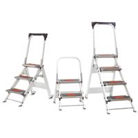 1216-002 Tornado 2 Tread Aluminium Steps 0.46m Platform Height, Aluminium Zinc