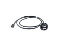 31932n-030 Amphenol Socapex Straight, Panel Mount, Female to Male- Dual Port Type Type A to Type C USB 3.2 IP68 USB Adaptor