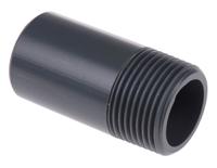 721913908 Georg Fischer Plastic Pipe Fitting, Straight Threaded Nipple, R 1in to Cement 1in