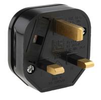 854-396 RS PRO UK Mains Plug, 13A Black, Cable Mount Thermoplastic, 250 V