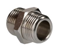176-0987 RS PRO Brass Pipe Fitting, Straight Threaded Nipple, Male BSPP 3/8in to Male BSPP 3/8in