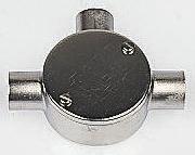 471-1287 RS PRO 3 Way Tee Box, Conduit Fitting, 20mm Nominal Size, 316 Stainless Steel, Silver IP67 rating