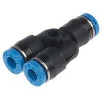 qsmy-3 Festo QSMY Series Y Tube-to-Tube Adaptor, Push In 3 mm to Push In 3 mm, Tube-to-Tube Connection Style, 153370