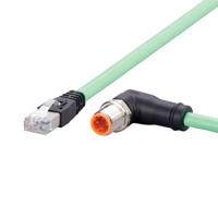 evca78 ifm electronicEVCA, 15m Cat5e, Green M12 to Male RJ45 Male, Shielded, Terminated Polyurethane Sheath