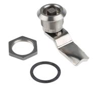 341-0264 Steinbach & Vollman Stainless Steel Square Lock, 26mm Panel-to-Tongue, 20.2 x 20.2mm Cutout, Key Unlock