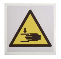 813-4454 RS PRO Black/Yellow/White Vinyl Safety Labels, Symbol-Text 100 mm x 100mm