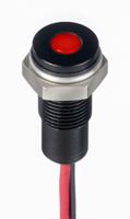 171-3822 RS PRO Red Panel Mount Indicator, 10.8 → 13.2V dc, 6mm Mounting Hole Size, Lead Wires Termination, IP67