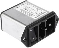 dd129111111 Schurter 10A, 250 V ac Male Panel Mount Filtered IEC Connector DD12.9111.111, Quick Connect Terminals 6.3 x 0.8 mm