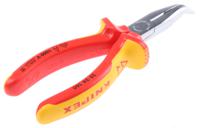 25-26-160 Knipex 25 26 Long Nose Pliers, 160 mm Overall, Angled Tip, VDE/1000V, 50mm Jaw
