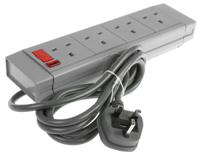 249-4536 RS PRO 2m 4 Socket Type G - British Extension Lead, 250 V ac