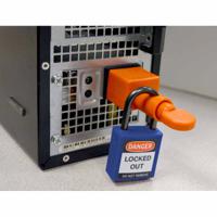 148081 Brady Black, Orange 1-Lock Nylon Electrical Plug Lockouts, 6.5mm Shackle