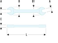 4438x42 Facom 44 Series Open Ended Spanner, 38mm, Metric, Double Ended, 381 mm Overall
