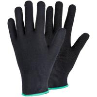 925-8 Tegera B-595 Black Cotton Work Gloves, Size 8, Polyvinyl Chloride Coating