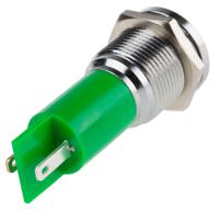 211-774 RS PRO Green Panel Mount Indicator, 24V ac/dc, 16mm Mounting Hole Size, Solder Tab Termination, IP67