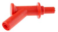 669516-22 Staubli Red, Male to Female Test Connector Adapter and Nickel Plated - Socket Size: 4mm