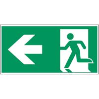 138880 Polyester Emergency Exit Left, None,  With Pictogram Only, Exit Sign
