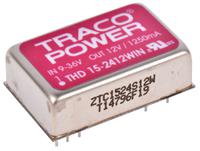 thd-15-2412win TRACOPOWER THD 15WIN DC-DC Converter, 12V dc/ 1.25A Output, 9 → 36 V dc Input, 15W, Through Hole, +85°C Max Temp