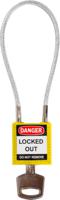 compact-cable-padlock-yellow-20cm-kd Brady Yellow 1-Lock Rugged Reinforced Nylon Body with Sheathed Steel Cable Keyed Padlocks & Safety Padlocks, 4.7mm