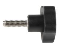 166263 Elesa  Black Multiple Lobes Clamping Knob, M6, Threaded Stud
