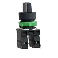 xb5ad53 3 positions 45° Rotary Switch, 600 V ac/dc, 6 A ac, 550 mA dc, Handle, Spring Return