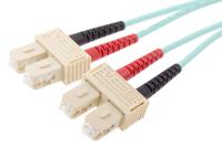 121-3916 RS PRO SC to SC Duplex Multi Mode OM3 Fibre Optic Cable, 900μm, Blue, 5m