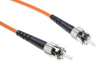 535-7244 RS PRO ST to ST Duplex Multi Mode OM2 Fibre Optic Cable, 50/125μm, Orange, 3m