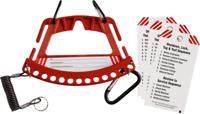 safety-lock-tag-carrier-red Brady Red 12-Lock Fibreglass Reinforced Nylon Padlock & Key Racks & Carriers