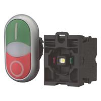 78635825-m22-ddl-gr-x1x0m22-a Eaton RMQ Titan M22 Series Green, Red Illuminated Momentary Push Button Head, 22mm Cutout, IP66