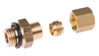 0101-08-13 Legris Brass Pipe Fitting, Straight Compression Coupler, Male G 1/4in to Female 8mm