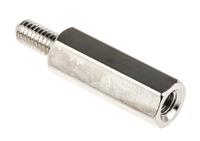 806-6720 RS PRO Standoff, M4 x M4 Thread, 20mm Body, Brass, Male/Female, 8mm Stud