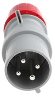 2133236 Scame IP44 Red Cable Mount 3P + E Industrial Power Plug, Rated At 32A, 415 V