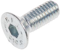 483-9874 RS PRO Bright Zinc Plated Steel Hex Socket Countersunk Screw, DIN 7991, M6 x 16mm