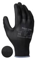 34548088 Mapa 548 Black Nylon Work Gloves, Size 8, Polyurethane Coating