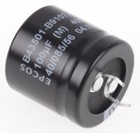 b43501b9107m EPCOS 100μF Aluminium Electrolytic Capacitor 400V dc, Snap-In - B43501B9107M