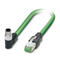 1080545 Phoenix Contact, 5m Cat5, Green M8 to Male RJ45 Male, STP Shielded, Terminated Polyurethane Sheath