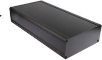 188-1266 RS PRO Black Extruded Aluminium Heat Sink Case, IP40, Black Lid, 400 x 200 x 86mm
