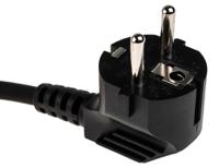 909-2174 RS PRO Straight IEC C15 Socket to Right Angle CEE 7/7 Plug Power Cord, 2m