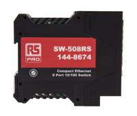 144-8674 RS PRO DIN Rail Mount Industrial Ethernet Switch, 8 RJ45 Ports, 10/100Mbit/s Transmission