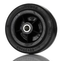 pvo080-12lm44 Tente Black Rubber Ageing Resistant Trolley Wheel, 70kg