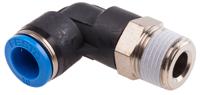 qsl-38-10 Festo QS Series Elbow Threaded Adaptor, R 3/8 Male to Push In 10 mm, Threaded-to-Tube Connection Style, 153052