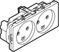 501d6012 LK White 2 Gang Plug Socket, 10A, Type K - Danish, Indoor Use