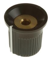 259-6862 RS PRO 16.2mm Black, Red Potentiometer Knob for 3.2mm Shaft Splined