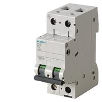 5sl4210-7 Siemens SENTRON 5SL4 MCB, 2P, 10A Curve C, 400V AC, 72V DC, 10 kA Breaking Capacity