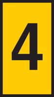 531-15314-hods50-4-pvc-ye HellermannTyton HODS50 Slide On Cable Marker, Black on Yellow, Pre-printed "4", 1.7 → 3.6mm Cable, 531-15314