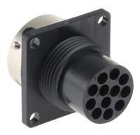 tr1412rms1nb-192926-0460 ITT Cannon Circular Connector, 12 Contacts, Panel, Standard Connector, Socket, Male, IP65, Trident Ringlock Series
